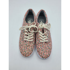 Vans Pink Ditsy Floral Printed Canvas Sneakers Shoes Lace Up Low Size‎ 6 Flower